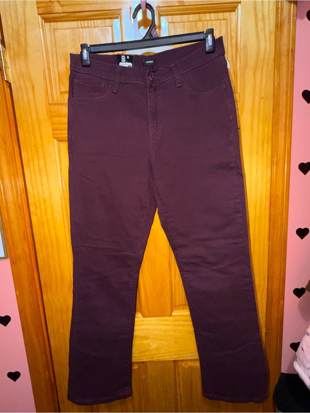 Express Men's Bootcut Jeans in Deep Plum - Picture 1 of 3
